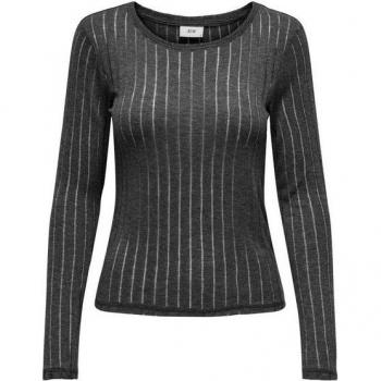 JACQUELINE de YONG Slim Fit Langarmshirt in Dunkelgrau