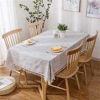 Minimalist Living Room Tablecloth – 140x220cm, Cotton/Linen
