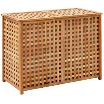 VidaXL Solid Walnut Laundry Basket 87.5x46x67 cm