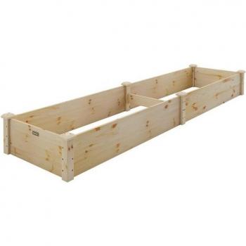 Outdoor-Hochbeet aus naturbelassenem Tannenholz – 240 × 60 × 25 cm
