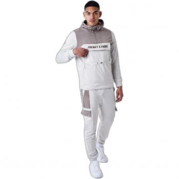 Felpa con cappuccio bicolore stile windbreaker Project X Paris S Greige