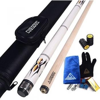 CUESOUL Professional 58 Maple Pool Cue Sticks, 19oz U101, Includes Carry Case