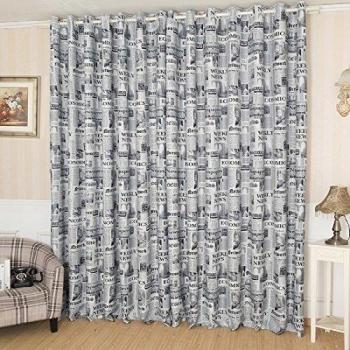 Cortina bufanda cenefa para ventana (200cm x 100 cm) (Gris)