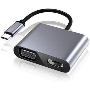 Adaptador USB C 3.0 a HDMI y VGA
