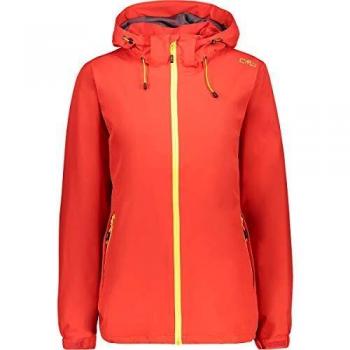 CMP Damen Jacke wasserdicht Komfort Fit mit abnehmbarer Kapuze, Scarlet, D38