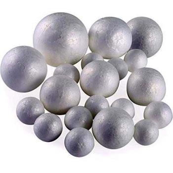 Foam Decoration Spheres – 20 White Polystyrene Balls, 5 Sizes