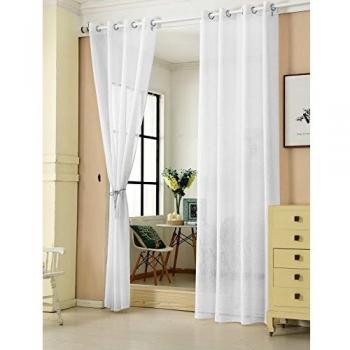 Doppelpack Voile Fensterschal, 2er Set, 140x225 cm, Weiß