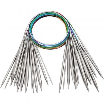 Agujas de Ganchillo y Tejer Circulares de Acero Inoxidable