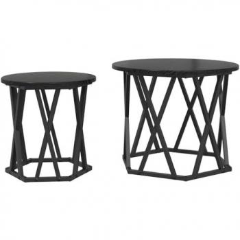 VidaXL 2‑Piece Black Oak Side Tables (50x50x40 cm)