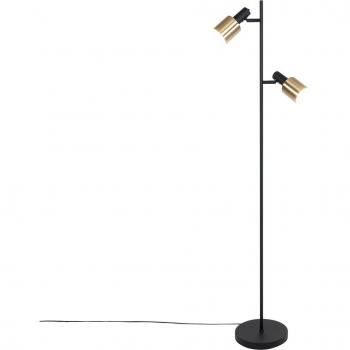 Black and Gold QAZQA Smart Floor Lamp, 2‑Unit WiFi A60 Set