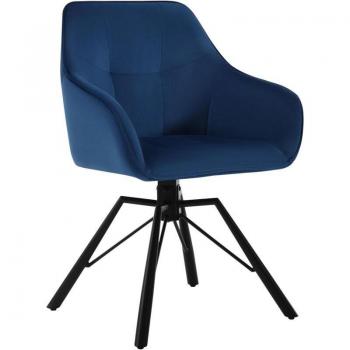 Sillón Giratorio de Terciopelo Azul