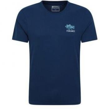 Herren Bio-T-Shirt Penzance bedruckt in Marineblau, Größe XS