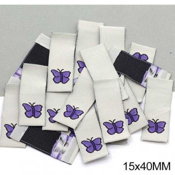 Étiquettes tissées à la main, 50 pièces, motifs pour vêtements d'enfants, 15x40MM