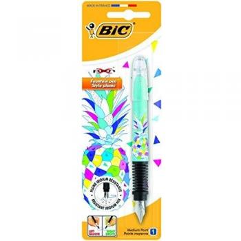 Stylo Plume Xpen Rechargeable Bleu Encre Decor Ananas Boîte Blister de 1