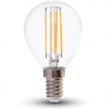 Lampadina LED E14 6W Filamento P45 4000K Vetro Trasparente 130LM/W