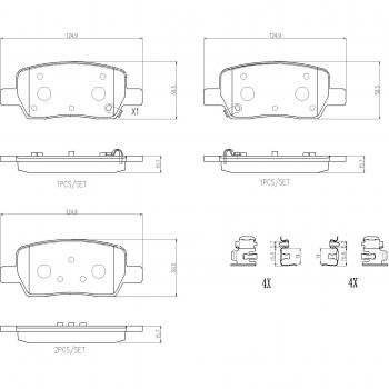 Brembo Scheibenbremse‑Belagsatz P 30 141 für Hyundai/Kia (Teilnummer 58302R0A00)