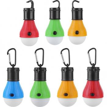 Minibombilla LED para camping, lámpara de emergencia con gancho colgante, impermeable, 3 x AAA, PI669