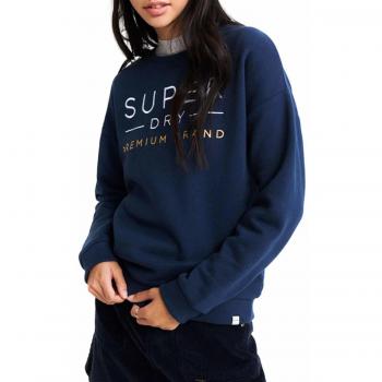 Superdry Sudadera Azul con Aplicaciones Mujer