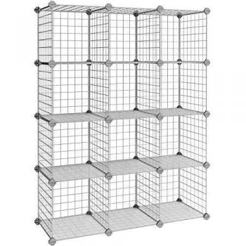 Interlocking Mesh Shelving Unit, White