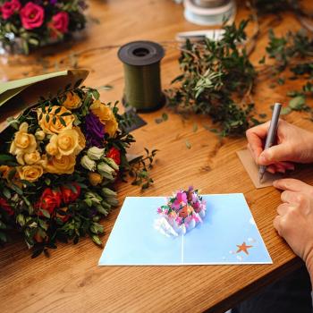 Blume in Conch – 3D-Blumenkarte zum Abschluss & Feier
