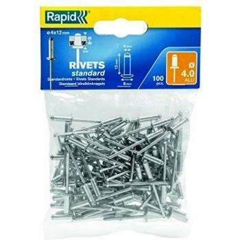 Rapid Standard Aluminium Rivets 4mm 12mm Pack of 100