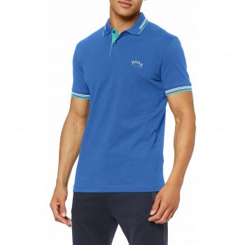 BOSS Polo Paul Curved, Azul (Medium Blue 422), Grande para Hombre
