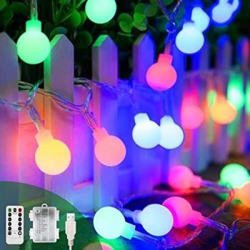 USB Powered 2-in-1 Globe LED String Lights – 40ft, 100 LEDs, 8 Modes, Remote, Water‑Proof, Indoor/Outdoor Decor
