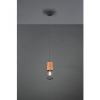 Tosh Pendelleuchte Schwarz 1xE27 Holz und Metall