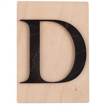 Deko Holzbuchstabe D 10,5x14,8cm schwarz