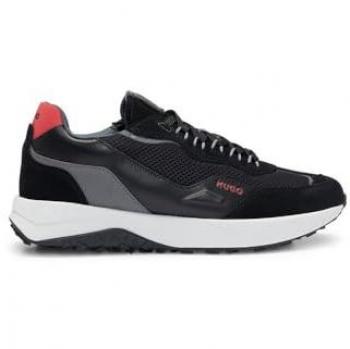 Baskets HUGO Homme en cuir et mesh Noir 45