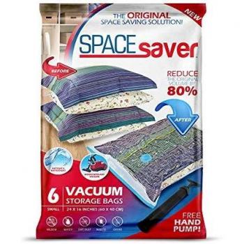 Spacesaver Premium Vacuum Storage Bags with Triple Seal Turbo-Valve (Small 6 Pack)