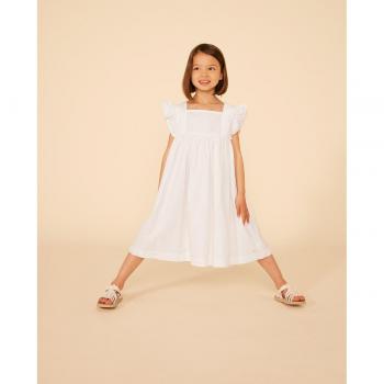 Vestido sin mangas de algodón façonné para niña Petit Bateau