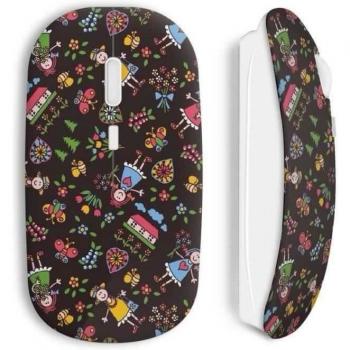 Wireless Mouse met Bloementje en Poppetje