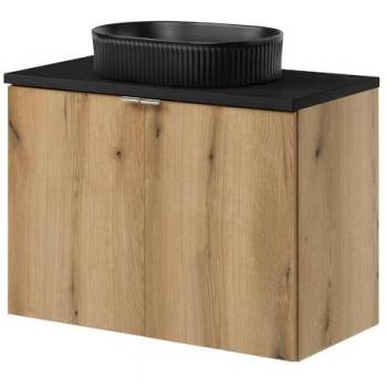 Skelbolu Waschtisch Ensemble En.Casa – 80 × 71 × 40 cm, Eiche/Schwarz