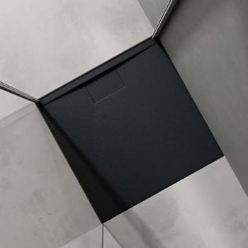 Doporro Bac à douche ultra plat Gris Noir Mat
