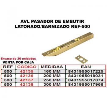 Pasador de seguridad AVL 500 300 mm latonado-barnizado