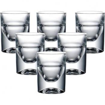6-Pack Lead-Free Glass Shot Glasses for Spirits and Liquor