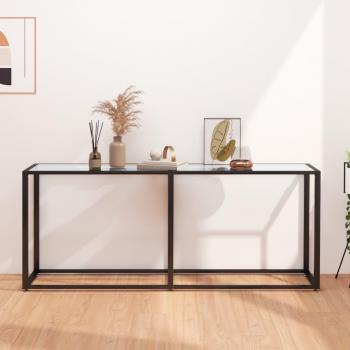 Table de couloir transparente 180x35x75,5 cm en verre trempé