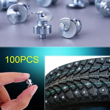 100pcs Tire Stud Screws for Winter Conditions with Sleeves for Cars, ATVs, Motorcycles, and Shoes
