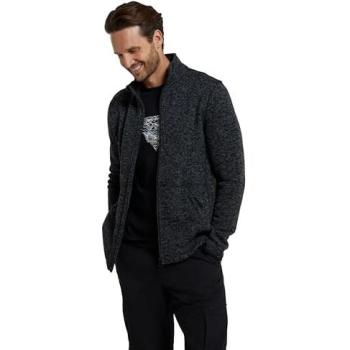 Idris III Herrenkleidungs‑Fleece – komplett geripptes Oberteil, Schwarz