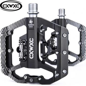 CXWXC MTB Pedals Flat / Clipless with SPD Cleats