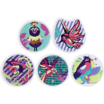 Ergobag Accessoires S.E. – Klettbilder-Set „Paradiesvögel 004“ (5‑teilig)