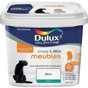 Meubles Décoration Blanc Satin 0,5 L – Peinture Dulux Valentine