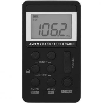 Rechargeable Mini AM/FM Stereo Radio with LCD Display and Earphones