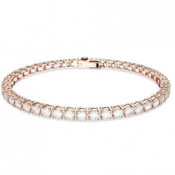 Braccialetto Matrix Tennis Swarovski Bianco Placcato Oro Rosa XL