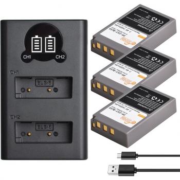 2Pc BLS-50 Battery & LED USB Charger for Olympus PEN E-PL2 E-PL5 E-PL6 E-PL7 E-PM2 OM-D E-M10 E-M10 II