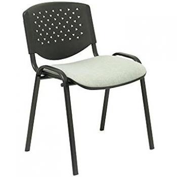 Pack de 4 Sillas Petrola ARAN Gris Ergonómicas y Apilables para Salas de Espera, Aulas y Auditorios