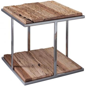 Holztisch WOHNLING PRIYA 61x62 cm – Metal‑Gestell, Industrial Design