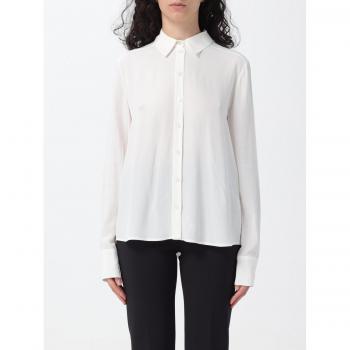 Patrizia Pepe Women's White Pleated Collar Shirt – Size 46 (Female)