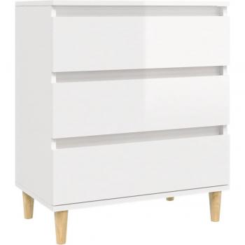 Mueble Buffet de Salón 60×35×70 cm – Puertas y Cajones Blancos